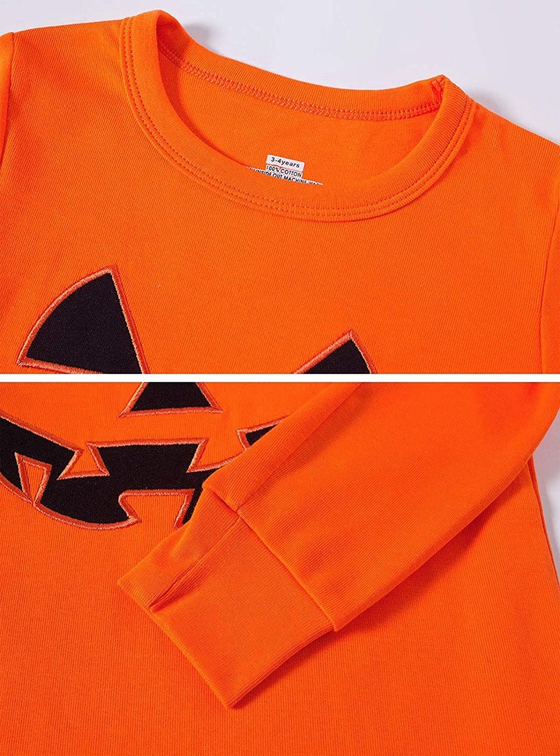 CM-Kid Little Boys Girls Halloween Pajamas Sets Toddler Pumpkin Pjs for Boy Jammies 100% Cotton Sleepwear Kids Clothes Sets Size 2T - Image 2